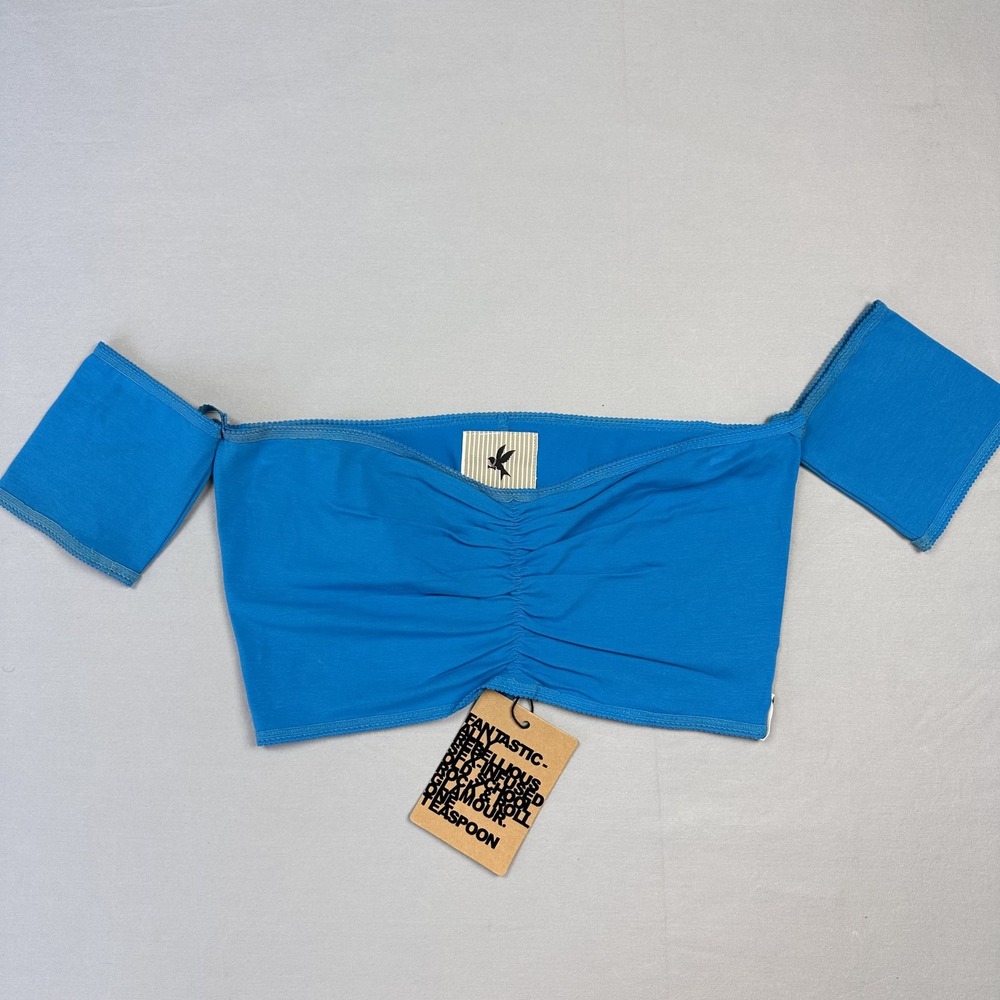 OneTeaspoon Body‎ Holster Women Small Super Blue Off Shoulder Crop Top Mermaid